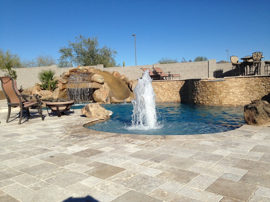 Swimming Pools With Grottos grotto / slide - desert soul landesign pools & landscape Swimming Pools With Grottos grotto / slide - desert soul landesign pools & landscape